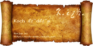 Koch Ádám névjegykártya