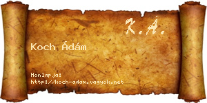 Koch Ádám névjegykártya