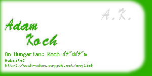 adam koch business card